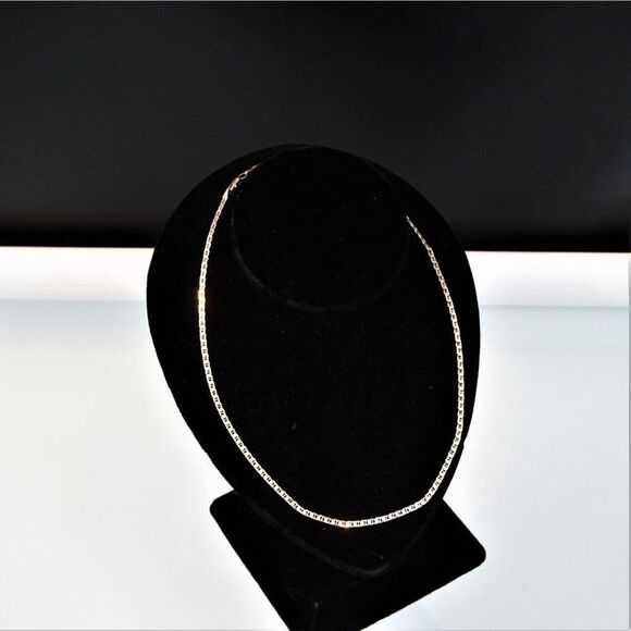 Sterling Silver 6 gr Flat Mariner Anchor Chain Necklace Unisex 17" L - Picture 1 of 10